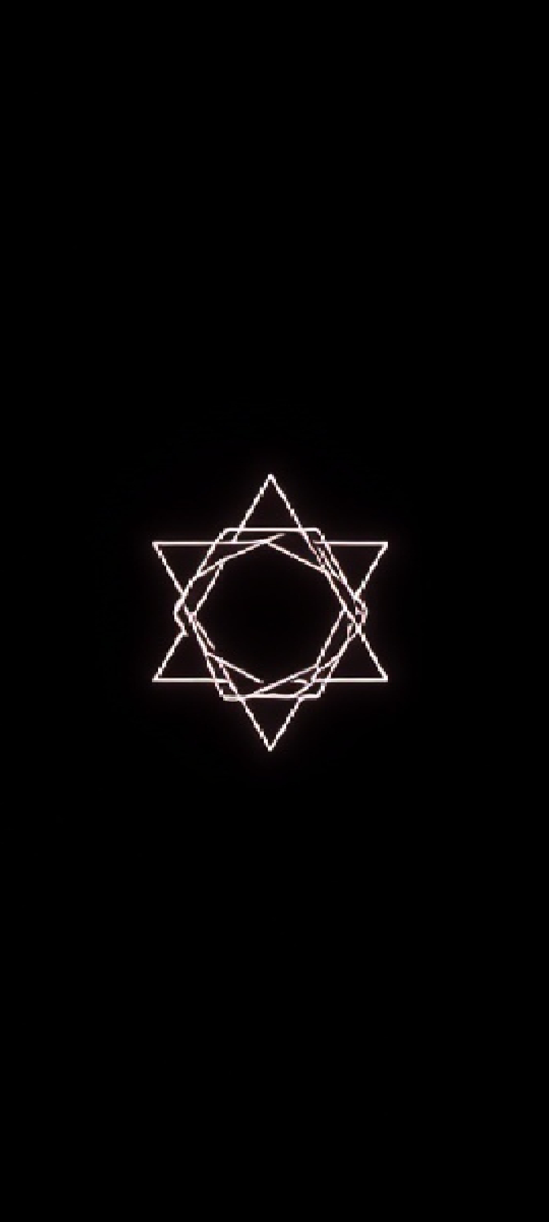 Single-glowing geometry with black background obile